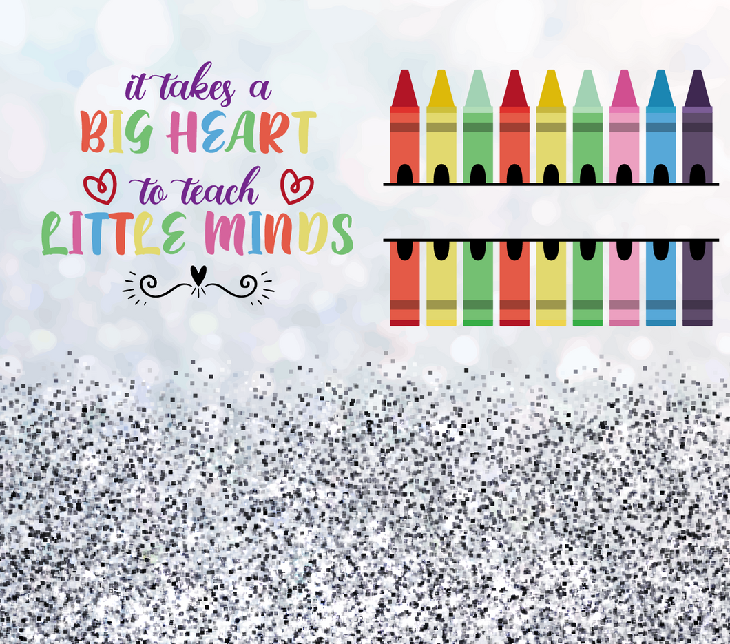 It takes a big heart -Silver Glitter Tumbler