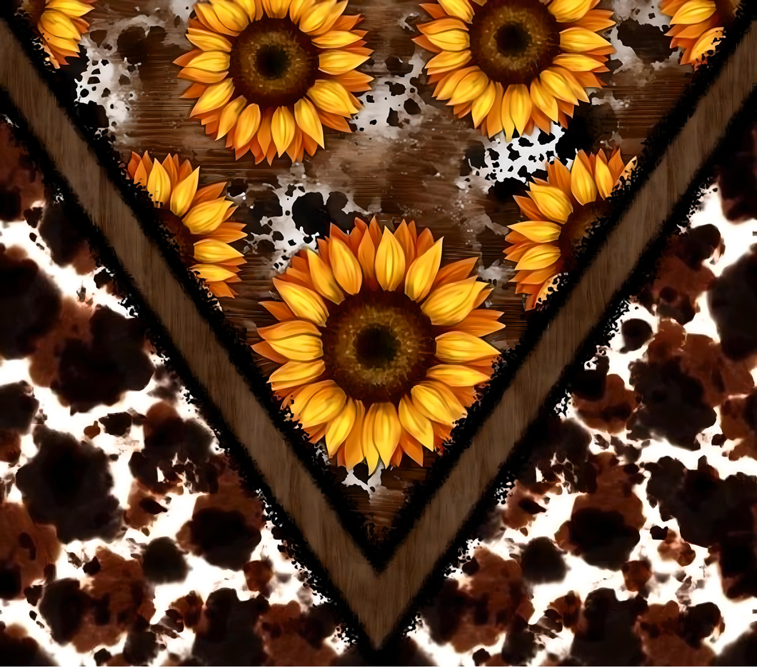 Cowhide with sunflowers Tumbler