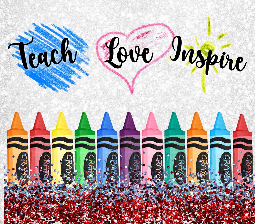 Teach Love Inspire Glitter Tumbler