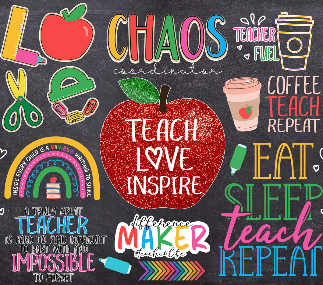 Teach Love Inspire Chalk Board Tumbler