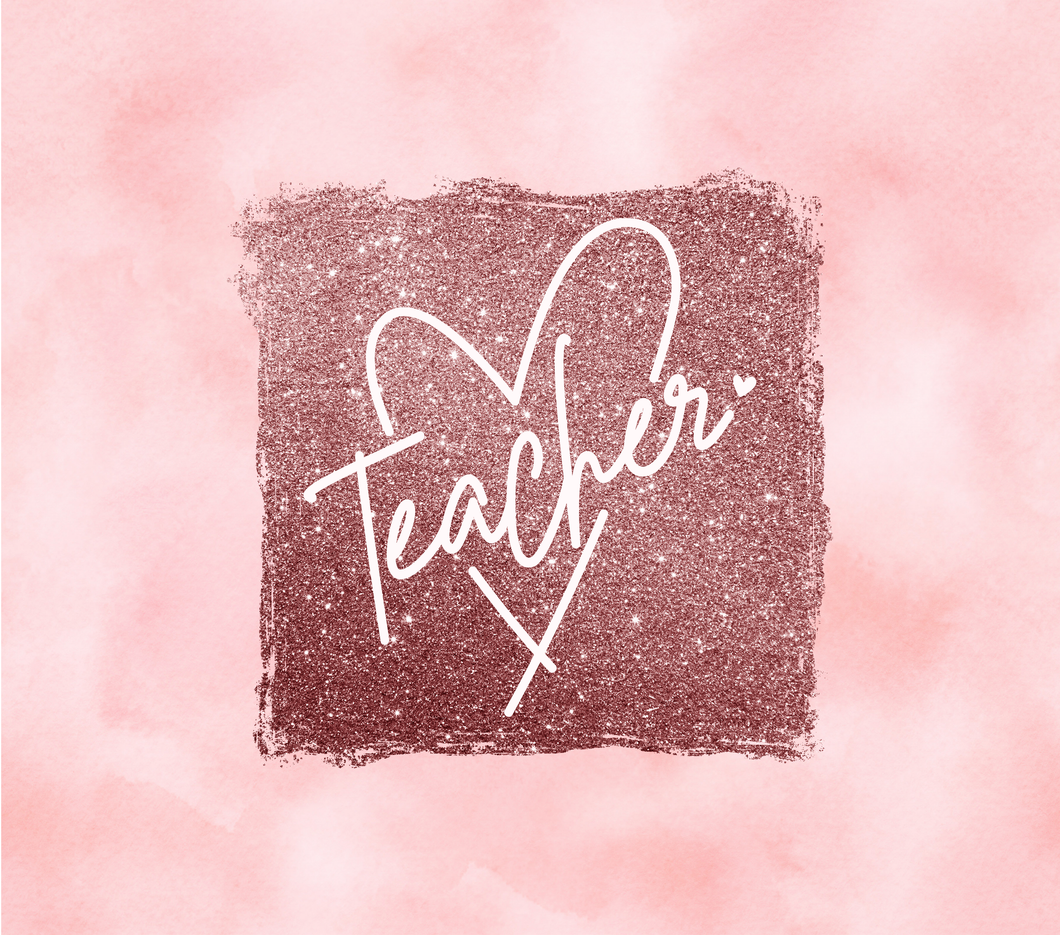 Pink teacher Heart Tumbler