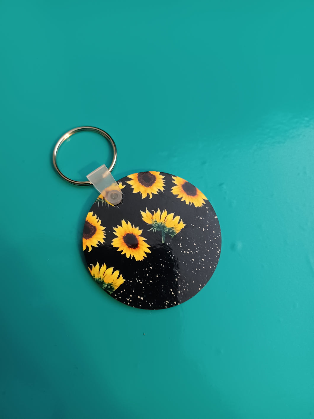 Sunflowers W/ black glitter 2in Keychain