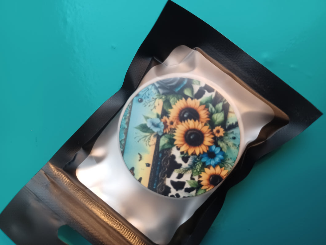 Teal Roses and Sunflowers Phone Pop