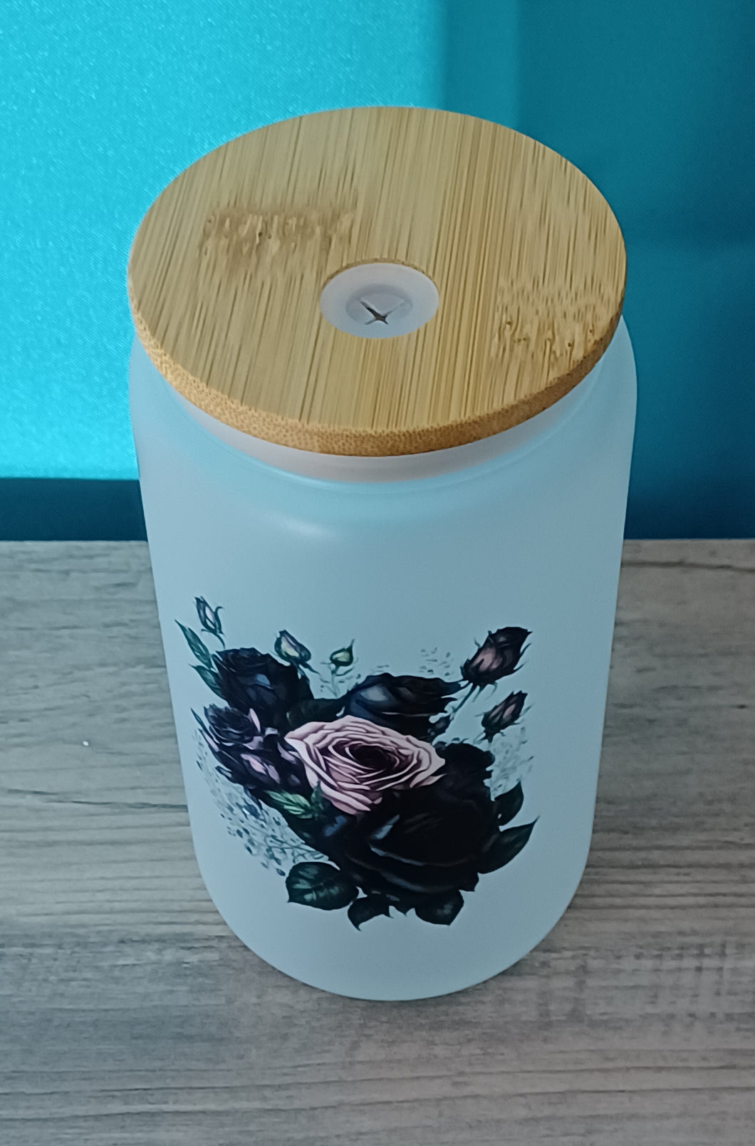 DARK ROSES Glass Cup R2S FROSTED