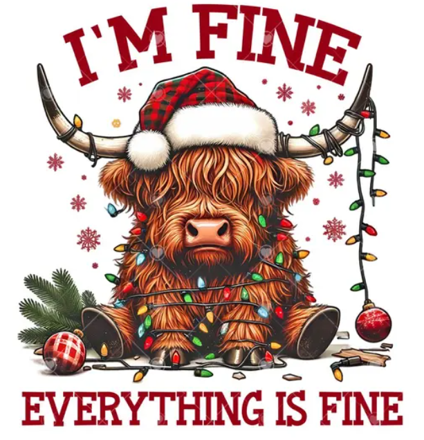 Moocow Im fine everything is fine Christmas Shirt