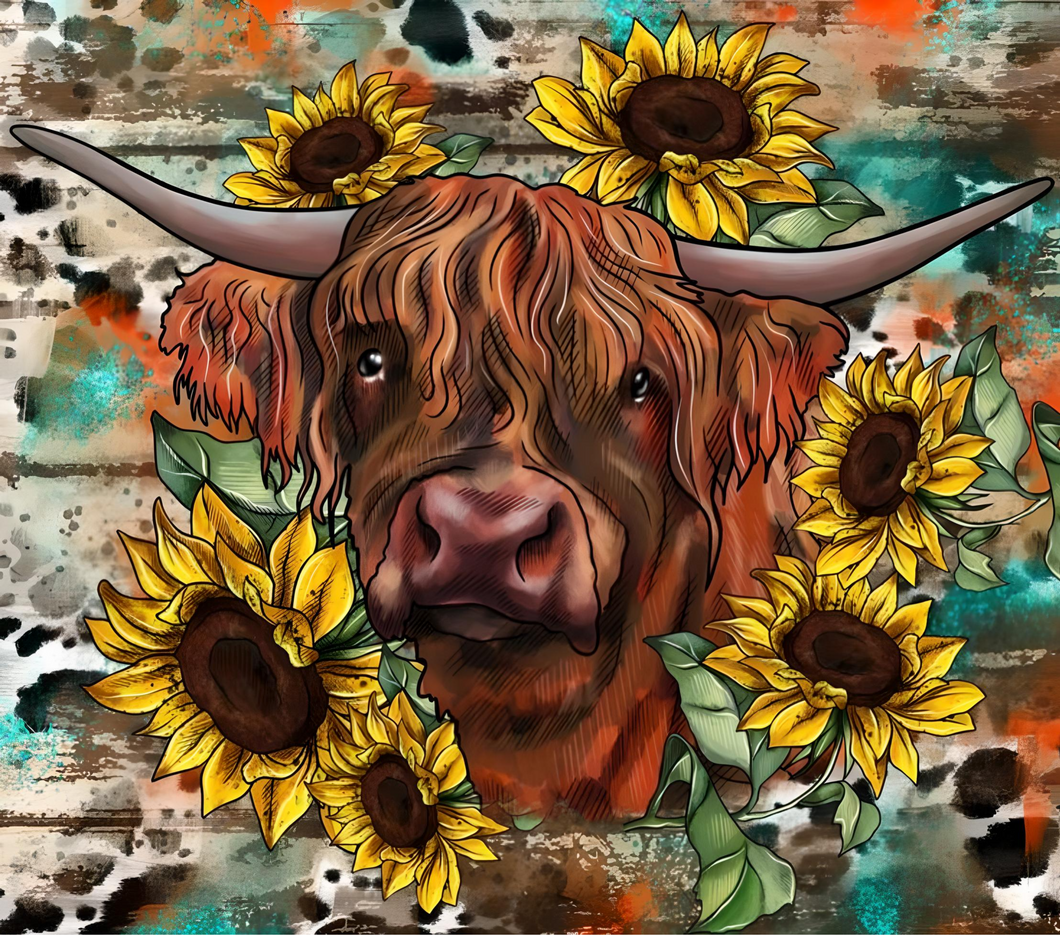 Sunflowers with Moocow Tumbler