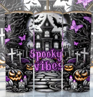 Purple Spooky Vibes tumbler