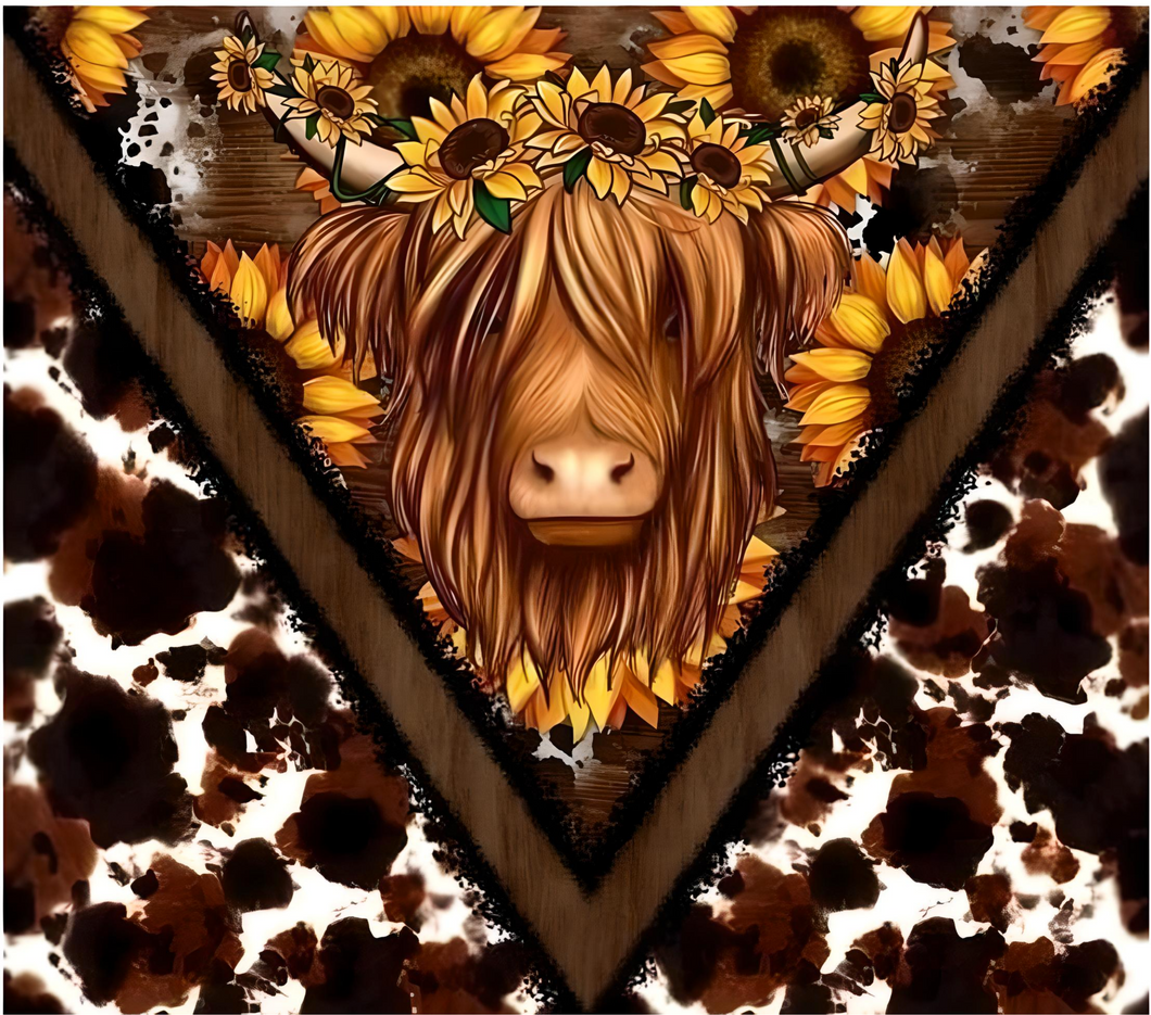 Cowhide with sunflowers & moocow Tumbler