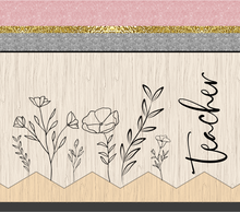 Load image into Gallery viewer, Teacher Pencil with flower Tumbler
