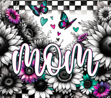 Load image into Gallery viewer, Mom Black and White Sunflowers Tumbler
