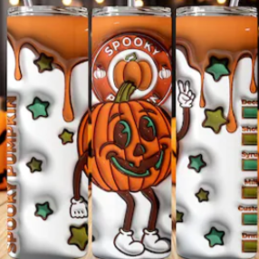 Spooky Dancing Pumpkin puff tumbler