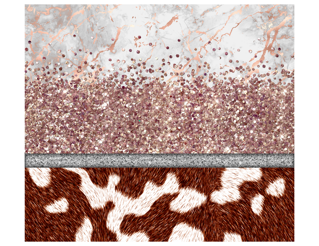 Cowhide with pink glitter Tumbler
