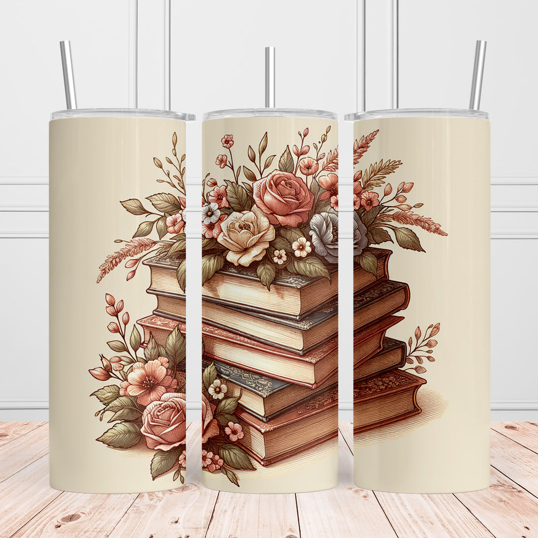 Stacked books with cream background Tumber