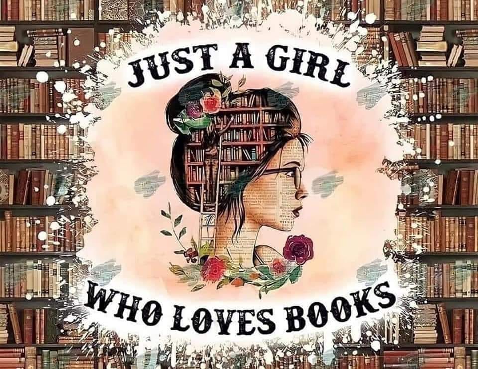 'Just a Girl Who Loves Books' Girl head with bookshelf tumbler