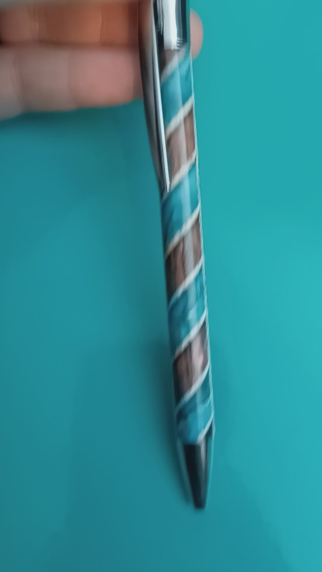 Brown with Teal tangram Pens
