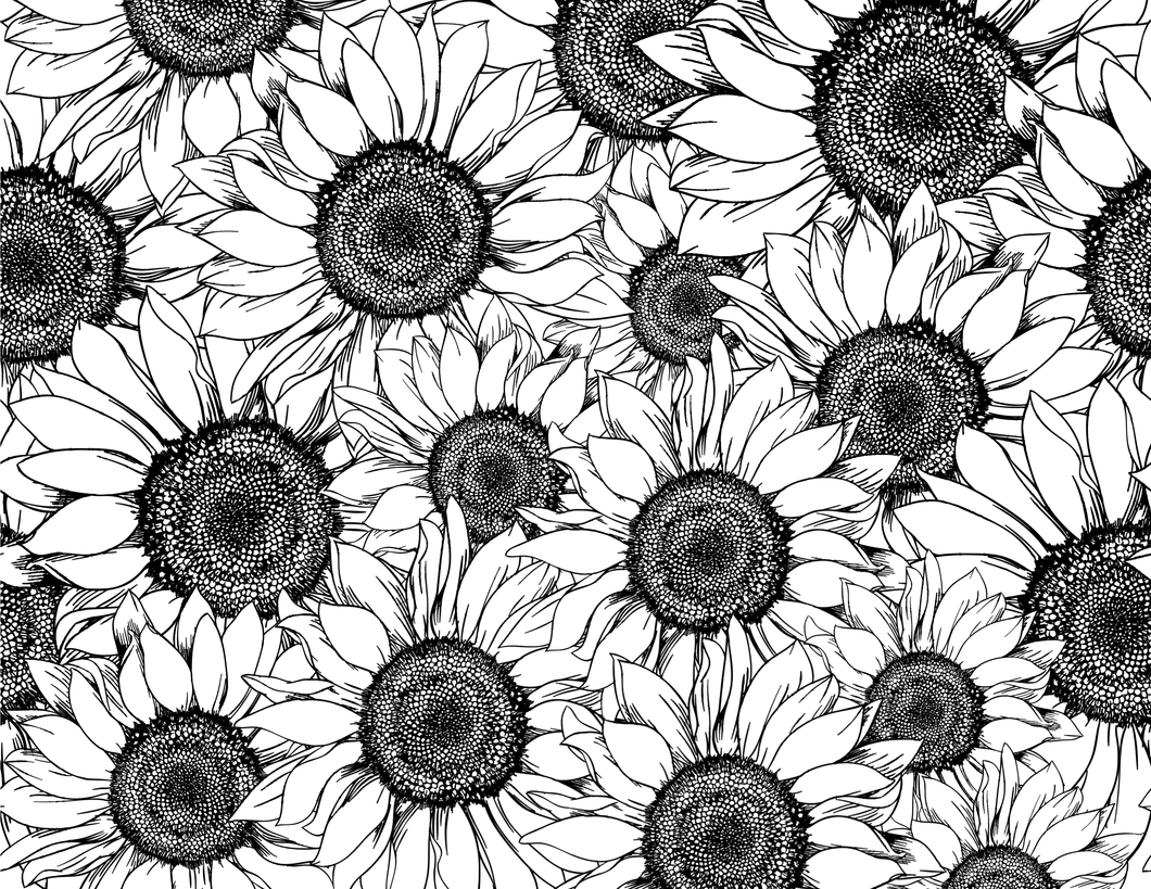 White and black Sunflowers Tumbler