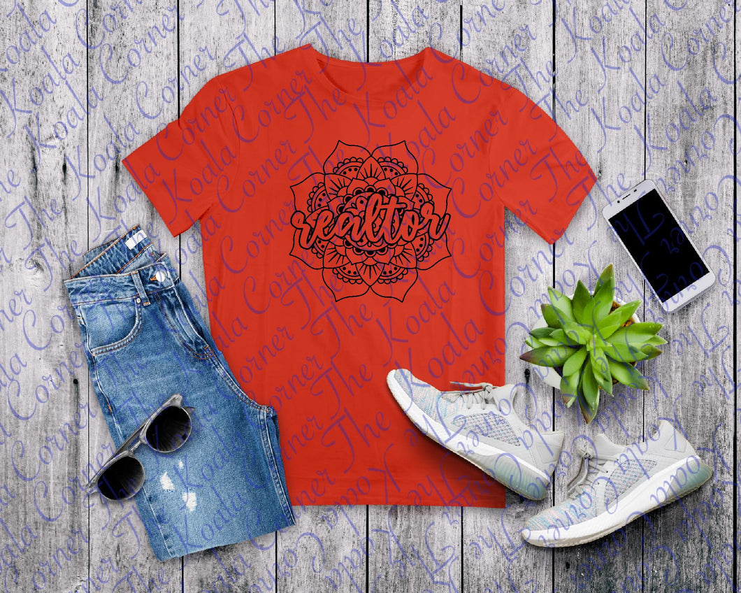 Realtor Black flower Shirt