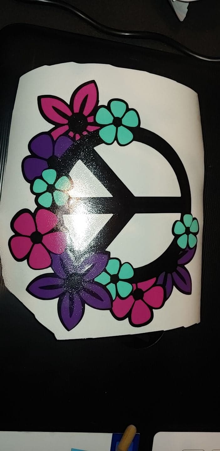 Peace sign with flowers Decal