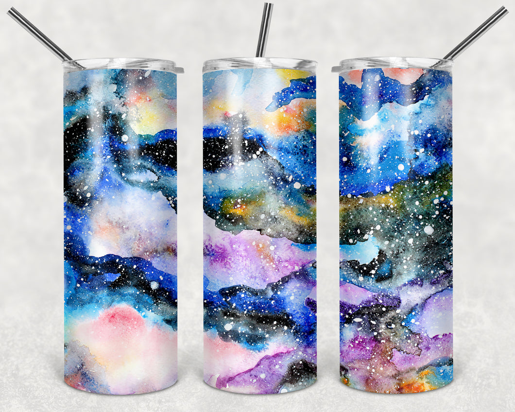 Multi-Color Watercolor marble  Tumbler