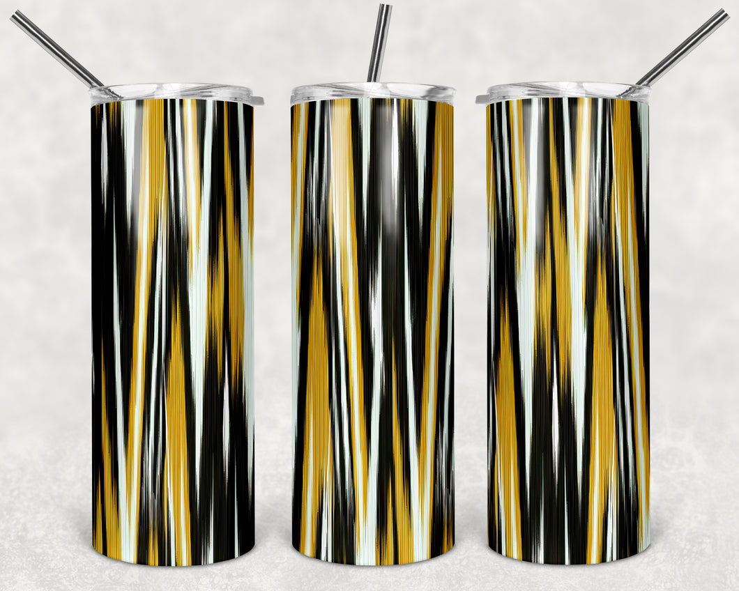 Black/Gold/White Distress Tumbler