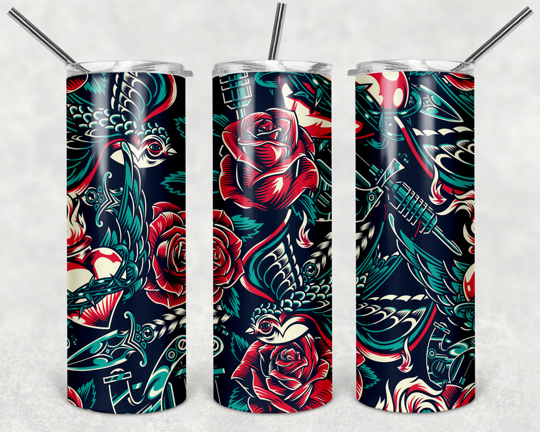 Birds and Roses Tumbler