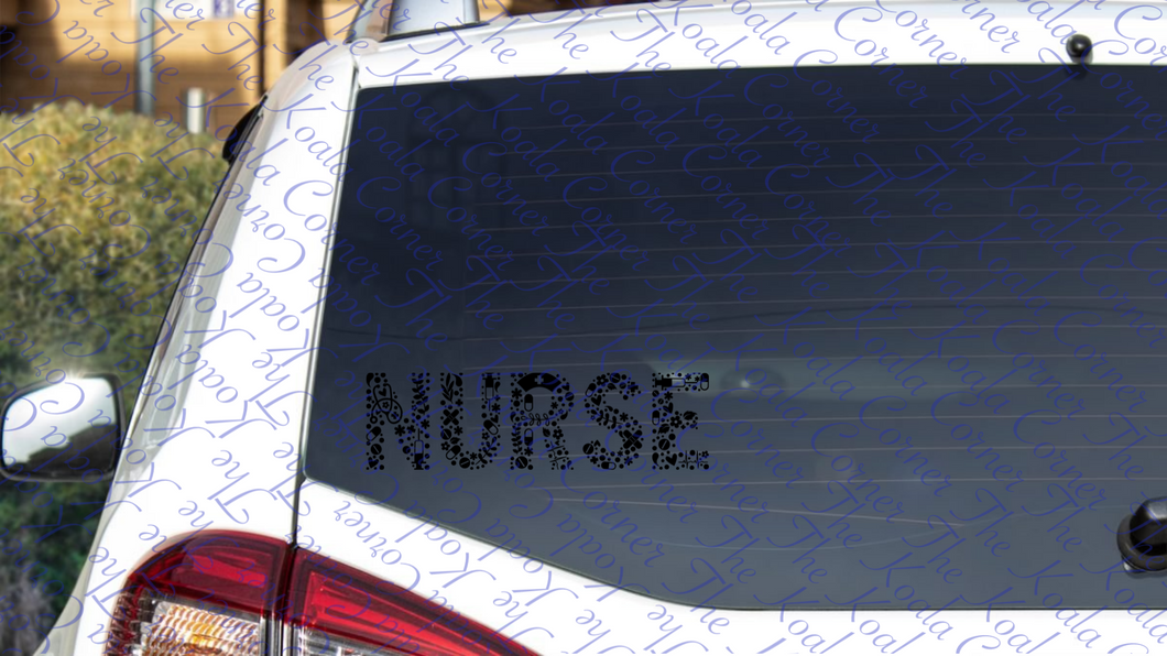 Black Nurse with Essentials Car Decal