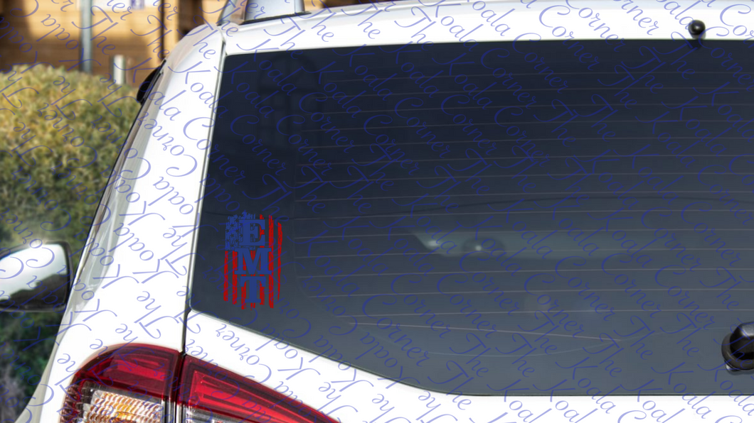 EMT AMERICAN FLAG Car Decal