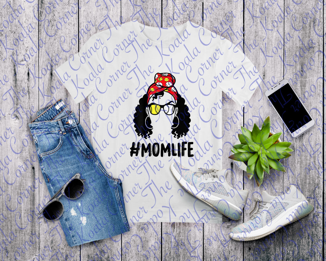 Softball/Baseball wavy hair #momlife Shirt