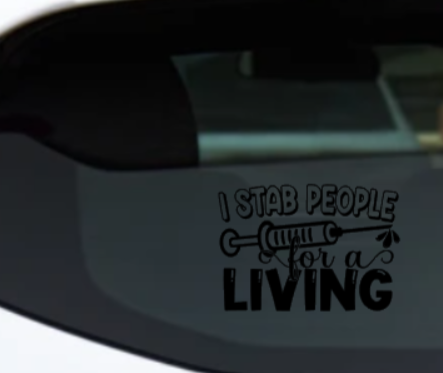 I STAB PEOPLE BLACK  DECAL