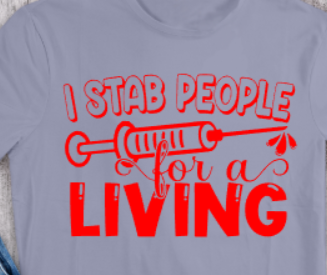 I STAB PEOPLE RED SHIRT