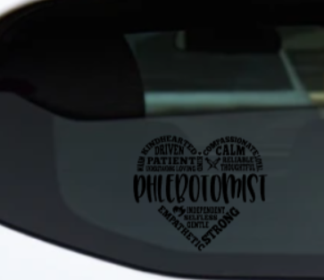 PHLEBOTOMIST HEART DECAL