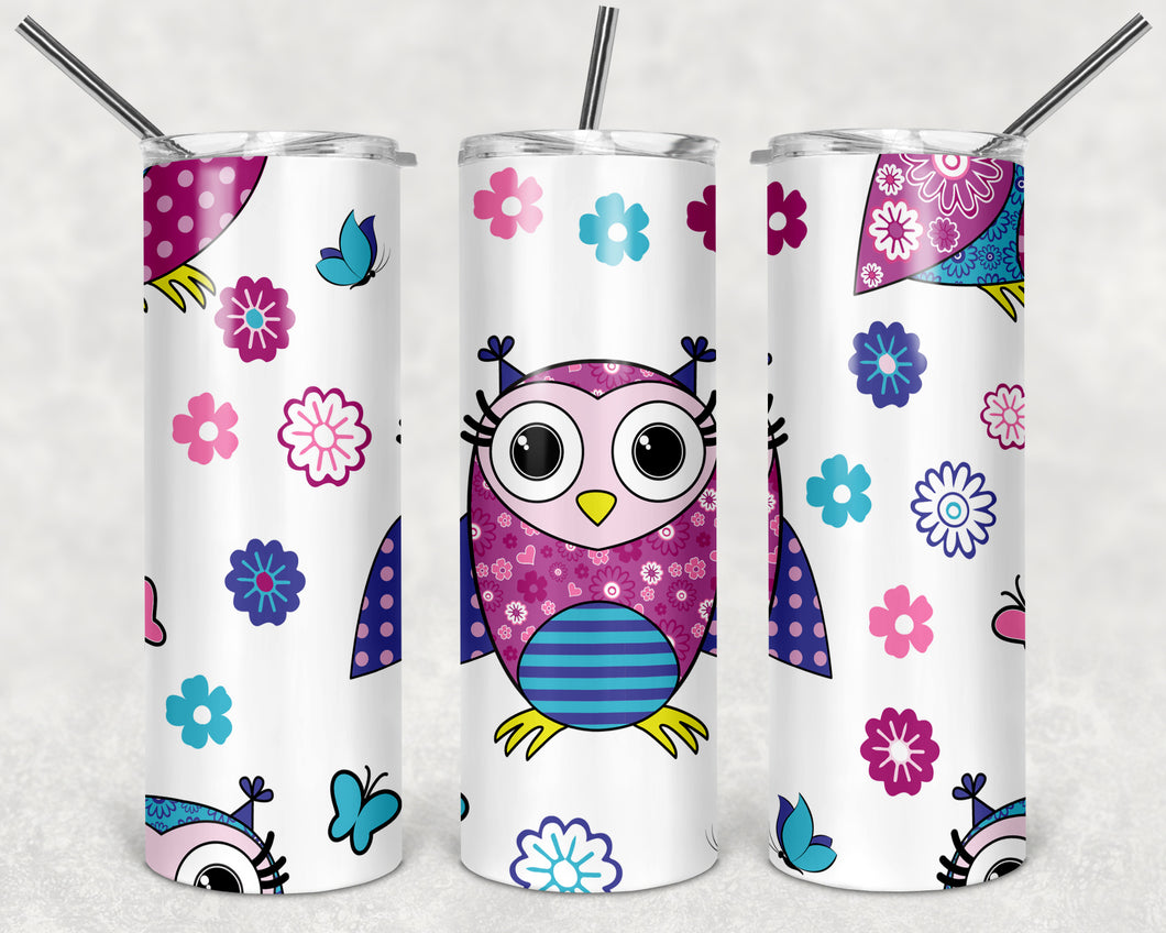 Owl Pink & Purple Tumbler