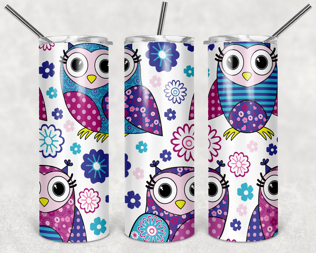 Owl with flowers Tumbler