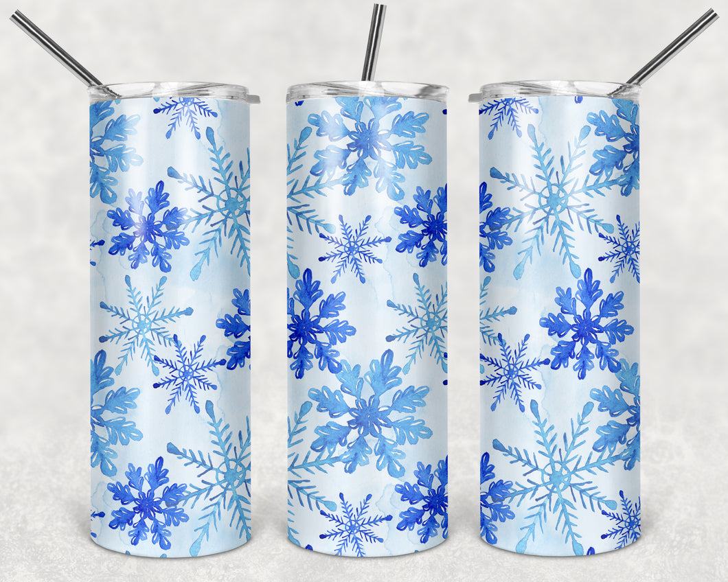 Blue Snowflake Tumbler