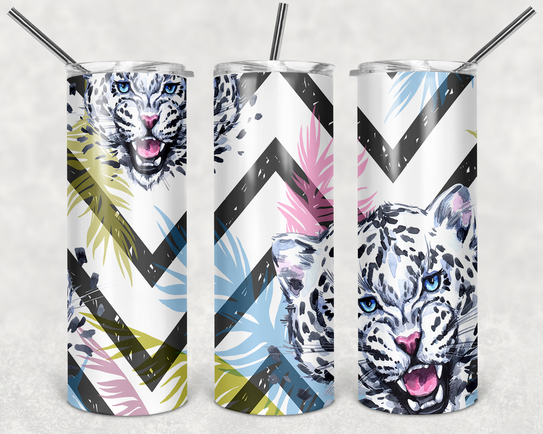 White Tiger Shamrock tumbler
