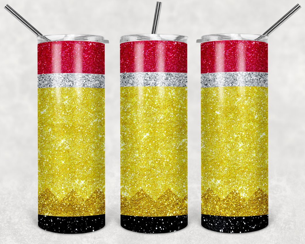Pencil Glitter Tumbler