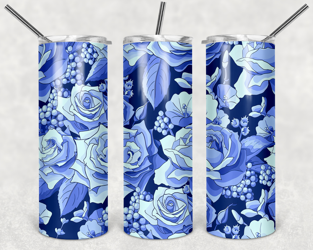 Blue Flowers Tumbler