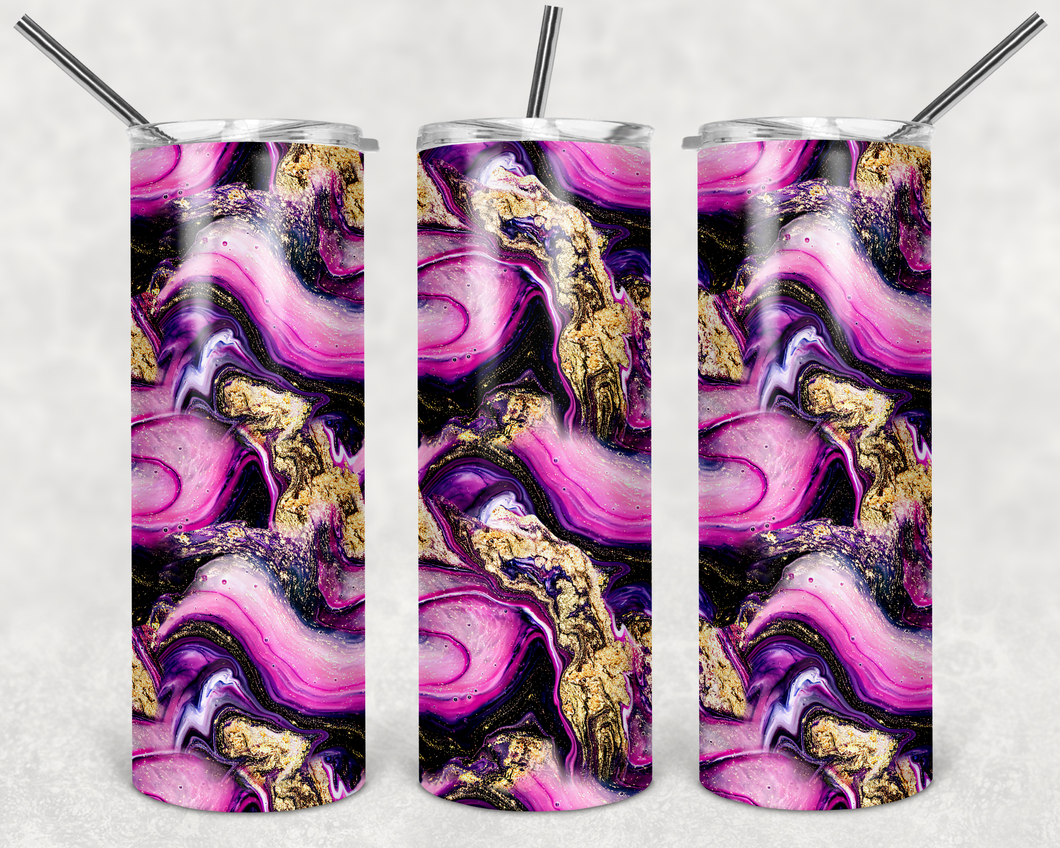 Pink/Purple/Gold Marble Tumbler