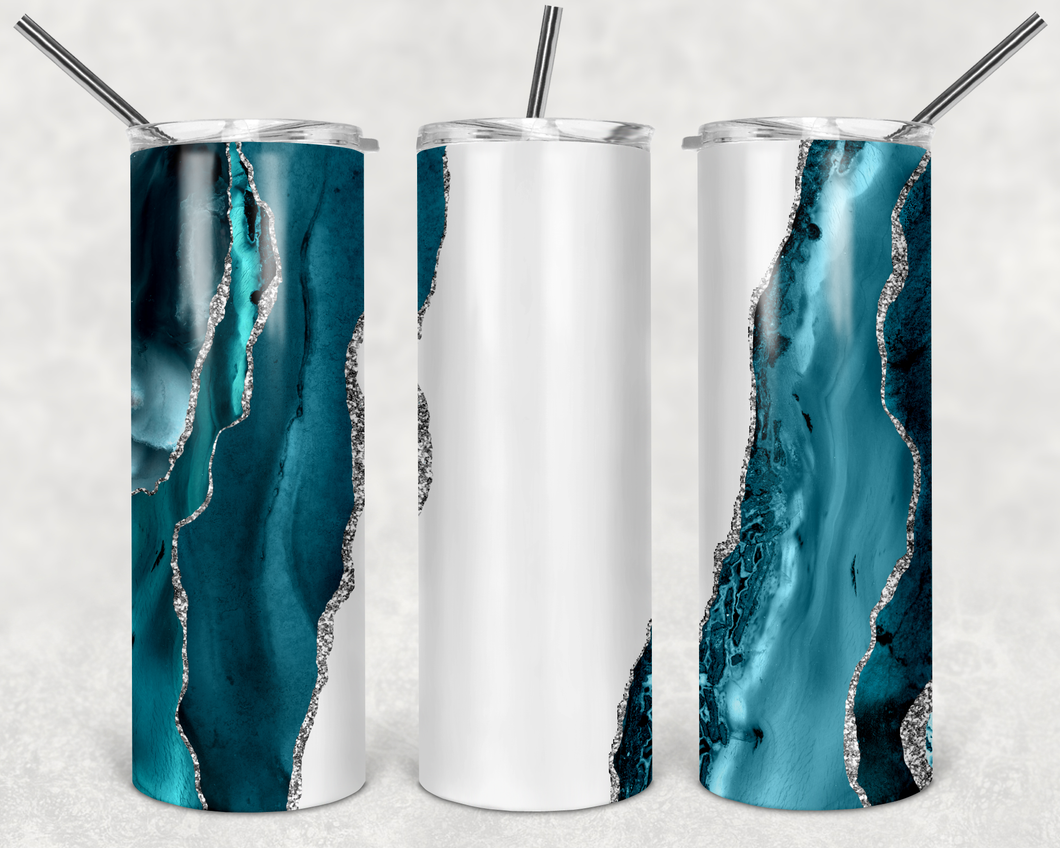 White Through Teal Tumbler