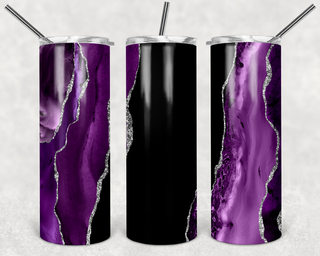 BLACK W/ PURPLE MARBLE Tumbler