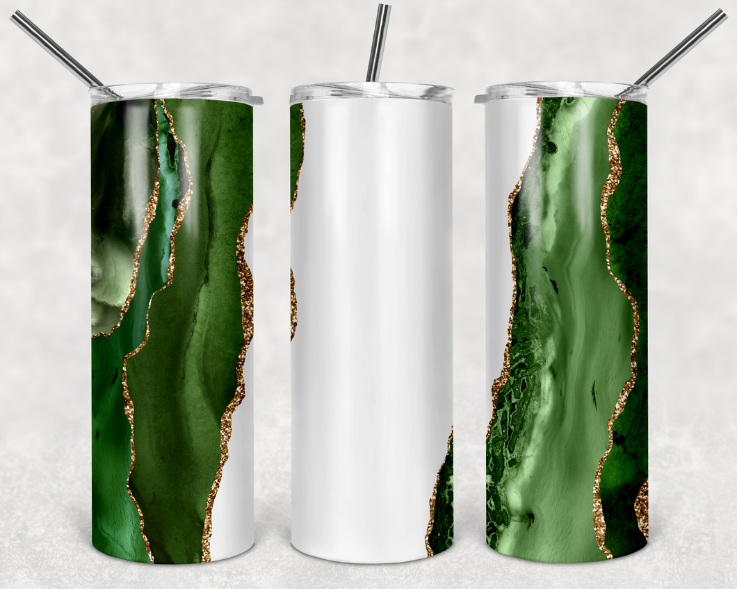 White Through Forest Green Tumbler