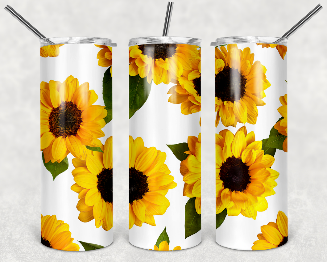 White Sunflowers Tumbler