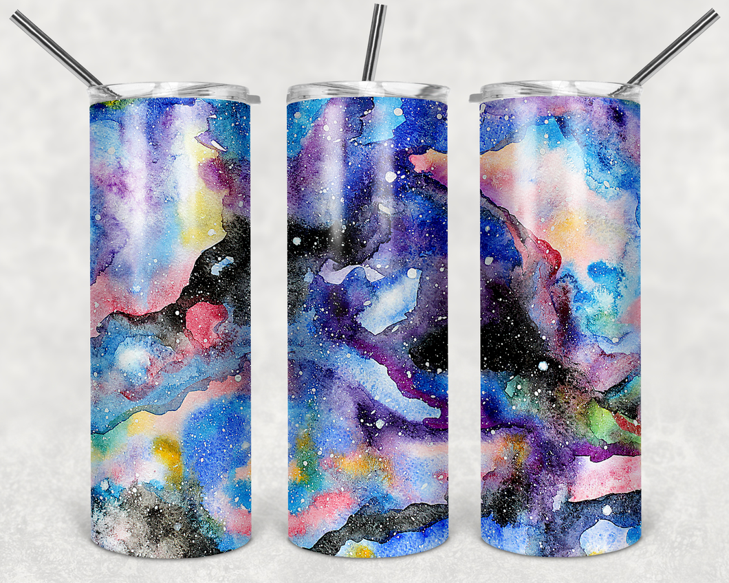 Multicolor Watercolor Marble Tumbler