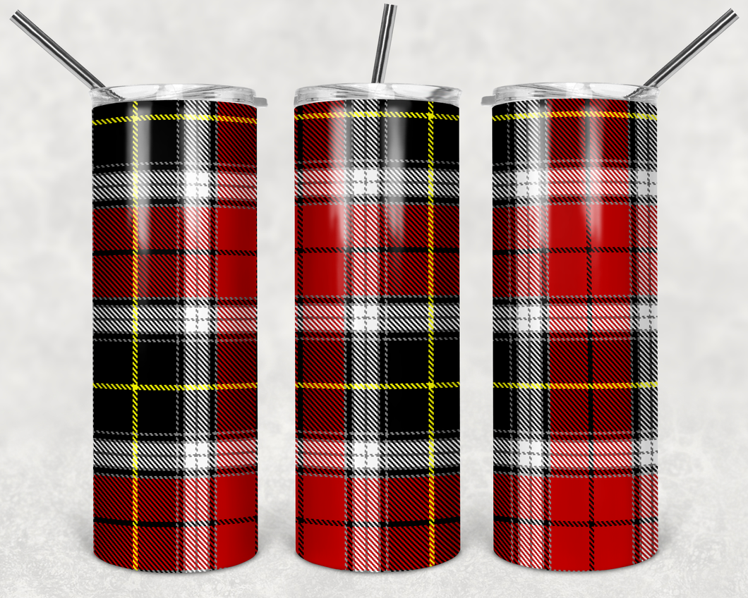 Red/Black Plaid Tumbler