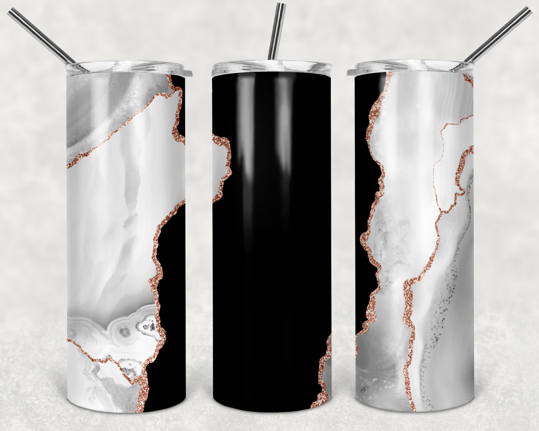 Black And White Marble Tumbler