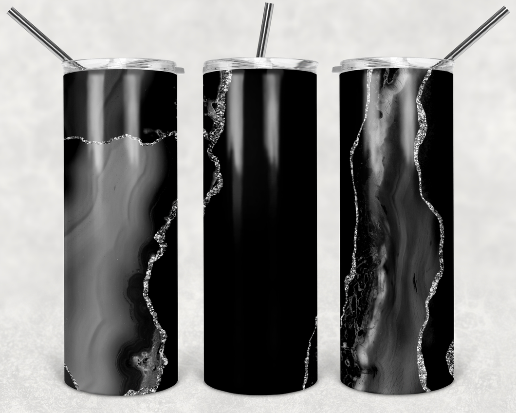 Black And Grey Marble Tumbler