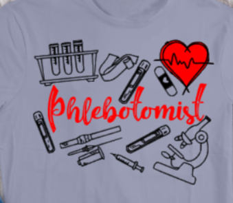 RED & BLACK PHLEBOTOMIST TOOLS SHIRT