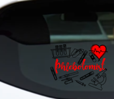 RED & BLACK PHLEBOTOMIST TOOLS DECAL