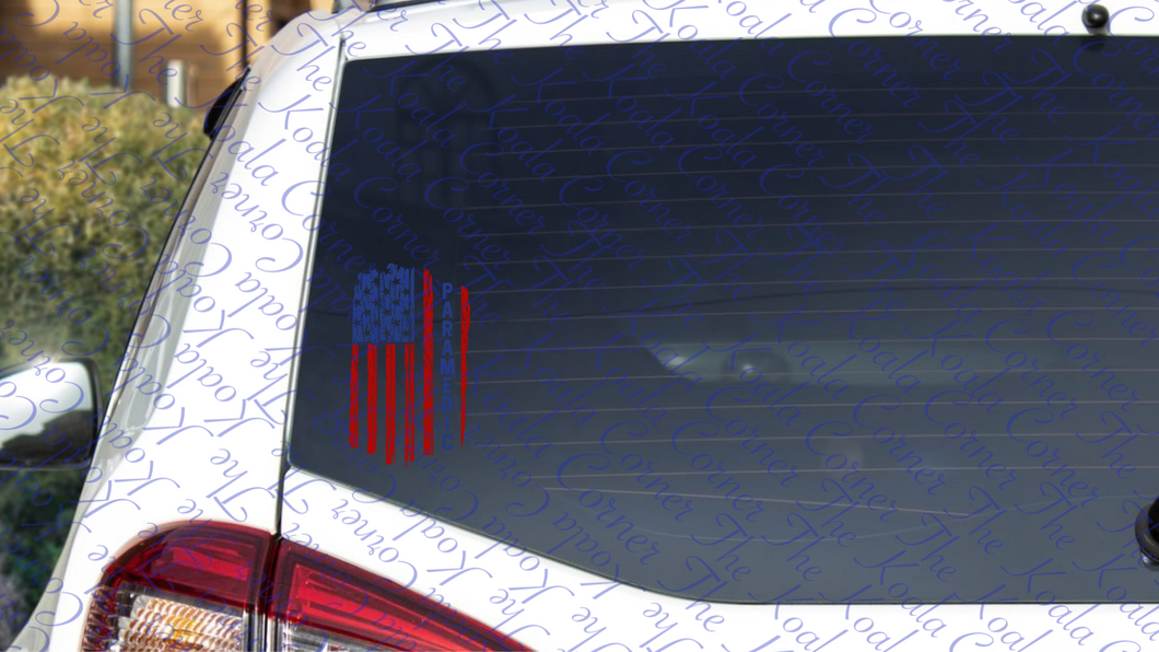 PARAMEDIC AMERICAN FLAG Car Decal