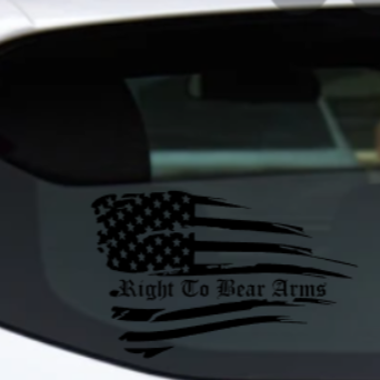 RIGHT TO BEAR ARMS FLAG DECAL